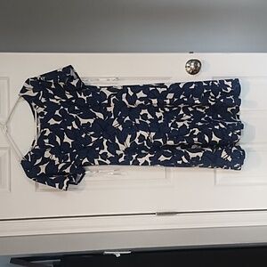 Ann Taylor Blue and White Floral Dress